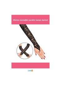 Resim Letsii Parmak Askılı Zarif Dantel Eldiven 40 Cm Çok Renkli 