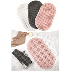 Resim Dln Shop 2 Adet Masajlı Silikon Banyo Paspası Vantuzlu Banyo Ve Duş Kaydırmazı Gri Renk V-142 gri 