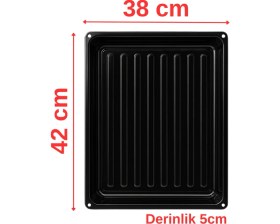 Resim Parmis Dikdörtgen Emaye Fırın Tepsisi - 38 × 42 cm - Derinlik 5 cm 