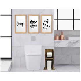 Resim Bk Home Doğal Masif Ahşap Tuvalet Kağıtlığı Ve Dekoratif 3’Lü Ret (551051789) 