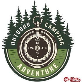 Resim Off Road Camping Offroad Adventure Sticker Pusula 