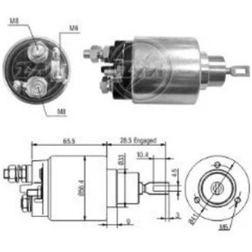 Resim Zm 12V Marş Otomatiği Bosch Tipi Kmm M6 Sağ Bmw-Fiat Marea-Ford E 