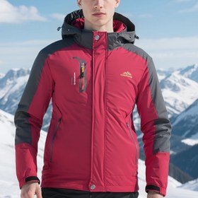 Resim Erkekler için Sonbahar ve Kış Softshell Ceket - Çok Cepli Kapüşonlu Rüzgar Geçirmez Yürüyüş ve Kamp Tırmanma Ceketi - Bisiklet/Balıkçılık/Kamp/Dağcılık için Dış Mekan Spor Rüzgarlık 