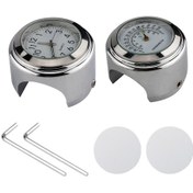 Resim Konesam Evrensel Motosiklet Bisiklet Saati Ve Termometre - Su Geçirmez, 22-25.4mm Gidonlar İçin Alüminyum Kasa 