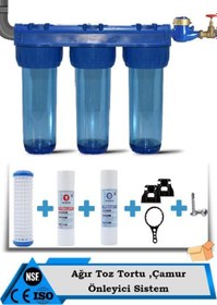 Resim Daire Bina Sayaç Girişi 10" İnc 3 Aşama Su Arıtma Cihazı (Tortu , Çamur Önleyici Yumuşatma Sistemi) 