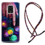 Resim Kılıfland Xiaomi Redmi Note 9 Pro Kılıf Rasta Ipli Boyun Askılı Desenli Silikon Finger Planet 1740 