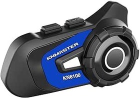 Resim Knmaster KN6100 Motosiklet Kask İnterkom Bluetooth Intercom Kulaklık Seti (Mavi) 