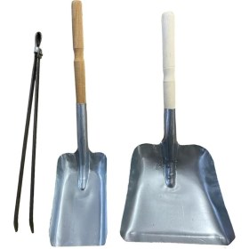Resim FourForce 2 Adet Kürek ve Maşa Seti, Soba Şömine Mangal Kömür ve Köz Için Ideal Set 
