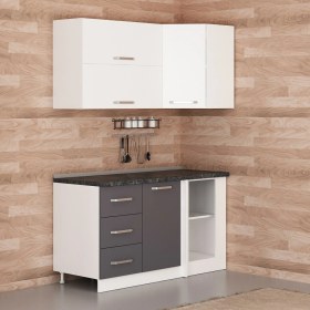 Resim Minar 150CM Köşe Mutfak Dolabı - Beyaz/antrasit K150-A4 