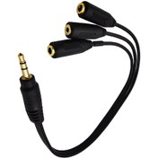 Resim 3'lü Stereo Çoklayıcı Ses Sistemi Kablosu 3 X 3.5 MM Dişi 1X E 