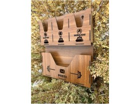 Resim Kahverengi Ahşap Mdf Ortak Fatura ve Posta Kutusu, Şık ve Kullanışlı Tasarım 