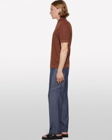 Resim %100 Pamuk Triko Polo T-shirt Erkek Kahverengi Polo - 325p1094s300m Kahverengi 