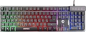 Resim Everest KB-GX9 Siyah USB Gökkuşağı Renkli Aydınlatmalı LC Layout Standart Gaming Klavye 
