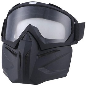 Resim Motosiklet Kaskı Sürüş Gözlüğü Gözlük Yüz Maskesi Bisiklet Yüz Kalkanı Şeffaf Lens 