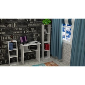 Resim MyMob Mobilya Leylak Çalışma Masası (Kitaplıklar Hariç) 