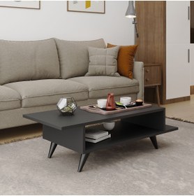 Resim MERT SERT MOBİLYA Dream 105cm Antrasit Orta Zigon Sehpa 