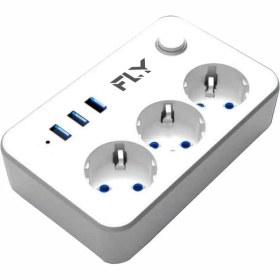 Resim Fly 3406 Termal Akım Korumalı, Çocuk Korumalı, 3 x Usb, 2mt Uzatma Kablosu 3nanlü Priz, Beyaz 