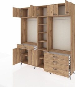 Resim Hyperion Dolap 11 Raflı 4 Çekmeceli 2 Askılı 220x44x243 Çam-çam/çam Atlas Çam/atlas Çam 