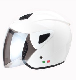 Resim Genel Markalar 700 Beyaz Ayna Camlı Yarım Açık Kask Bisiklet, Scooter, Motosiklet Kaskı 