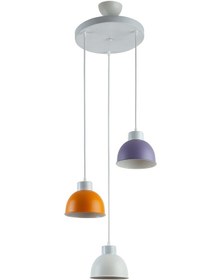 Resim Halley Özel Tasarım Modern Salon - Mutfak - Cafe Lila - Turuncu - Beyaz 3 Lü Sarkıt Avize Diğer 