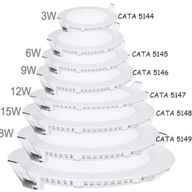 Resim Cata Alüminyum Slim Panel Led Armatürler (3W-6W-9W-12W-15W-18W) 