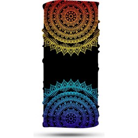 Resim Dair Aksesuar 2 Renkli Mandala Desenli Motosiklet Boyunluk Bandana 