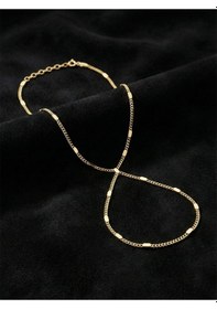 Resim Roza Silver 925 Ayar Gold Zarif Pres Zincir Şahmeran Gümüş Bileklik Rzb10093s Gümüş 