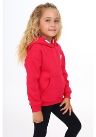 Resim Toontoy Kız Çocuk Baskılı Sweatshirt Koyu Fuşya 