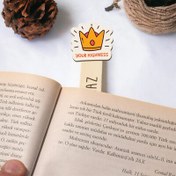 Resim Kral Tacı İsimli Ahşap Kitap Okuma Ayracı 