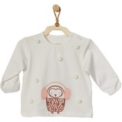 Resim Andywawa Kız Bebek Penguen Kabartmalı Ekru Tshirt AC22366 