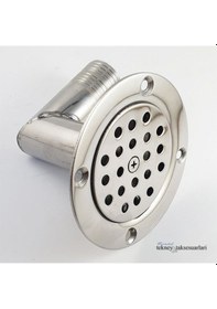 Resim 21mm Paslanmaz Yer Süzgeçi 90' Çıkışlı Yer Sifonu 