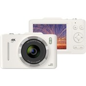 Resim Yifomall Beyaz 4k Dijital Fotoğraf Makinesi - 48mp Çift Kameralı, 16x Zoom, 2.8" Ips Ekran, Led Flaş Ve Gömülü Pil İle Fotoğraf/video Çekimi 