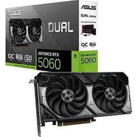 Resim ASUS DUAL-RTX5060-O8G-NVIDIA-GEFORCE-RTX 5060-8GB GDDR7-128bit-OC-HDMI-3xDP-DLSS3 EKRAN KARTI 