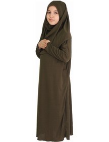 Resim Zehranaz Namaz Elbisesi Koyu Kahverengi Fermuarsız Namaz Elbisesi Koyu Kahverengi 
