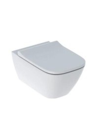 Resim Geberit Smyle Square Rimfree Soft Asma Klozet Ve Kapak, Beyaz 