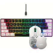 Resim Xuweiwei Hxsj Ergonomik 61 Tuslu Mini Rgb Klavye Ve Oyun Fare V700wb X300w Pc Mac Ps4 Xbox Diğer 