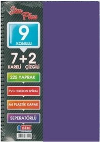 Resim Sımplus A4 7+2 225 Yp Plastik Kapak Ayraçlı Defter Koyu Mor 