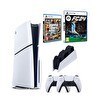 Resim Sony Playstation 5 Slim CD Edition - 2. Dualsense Ps5 Kol - Şarj İstasyonu - Fifa FC 24 + GTA 5 Oyun Konsolu (İthalatçı Garantili) 