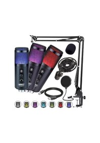 Resim Midex V5 RGB Set USB Oyuncu ve Yayıncı Mikrofonu Condenser Stüdyo 
