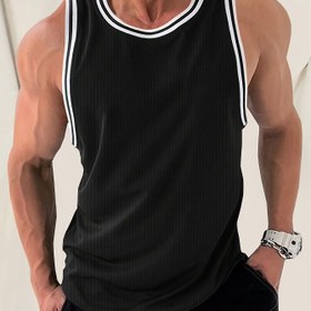 Resim Erkek Atletik Tank Top - Slim Fit, Nefes Alabilen Kas Tee ile Egzersiz Gömleği - Spor Salonu, Koşu, Rahat Dış Mekanlar için - Şeffaf Olmayan Kumaş - Koyu Mor / Deniz Mavisi - Yaz Aktif Giyim Erkekler, Spor Salonu Gömlekleri, Koşu Ekipmanları, Spor Görünümü, Dayanıklı Yapı, Performans Giyim, Fitness Tutkunları, Koşu Gömleği, Dikey Çizgiler, Hafif Yapı, Kolsuz Gömlek, Spor Salonu Katılımcıları 