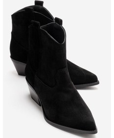 Resim Luvishoes Elıa Siyah Süet Hakiki Deri Kadın Western Bot Siyah 