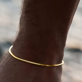 Resim Erkekler için Altın Tonlu Paslanmaz Çelik Hip Hop Yılan Bileklik ve Istakoz Tokası - Şık, Modern Tasarım Günlük veya Sokak Giyimi İçin 