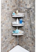 Resim Primanova N39 Alüminyum Banyo Köşeliği Yaylı Köşe Rafı Beyaz 