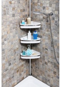 Resim Primanova N39 Alüminyum Banyo Köşeliği Yaylı Köşe Rafı Beyaz 