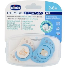 Resim Chicco Physioforma 2'li Emzik 2-6 Ay Erkek Açık Mavi - Beyaz 