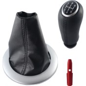 Resim Moda Renault Megane 2 Gri Çerçeve Körük ve Deri Desen Krom Vites Topuzu 