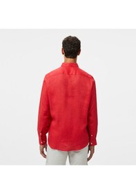 Resim Nautica Erkek Kırmızı Classic Fit Keten Gömlek Düz W55101t Kırmızı 