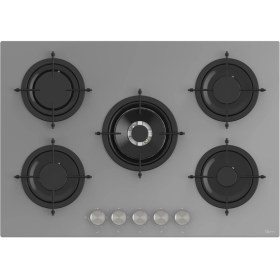 Resim Gl General Bask 75 cm 5 Göz Gri Wok Cam Ankastre Ocak 
