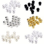 Resim 50/100/300/400 adet ABS Yapay İki Renk Karışık Boncuklar 3/4/6/8/10/12 mm Aralayıcı Gevşek Boncuklar, Küpe Kolye Bilezik Takı Yapımı Aksesuarları için 