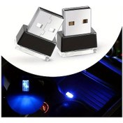Resim Hightower 2 Adet Mini Usb Led Iç Aydınlatma, Ayarlanabilir Parlaklık, Mavi, Pil Gerekmez 